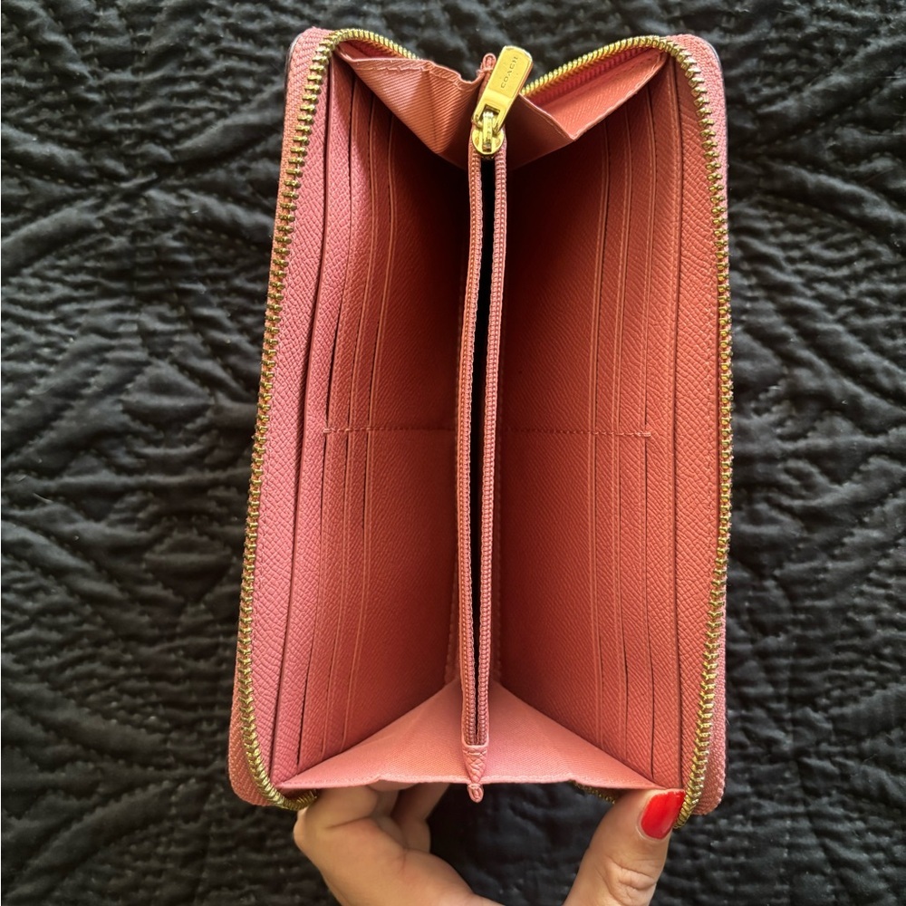 Coach Pink Leather Women's Wallet - Picture 4 of 7